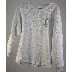 Disney World Spirit Jersey Sherpa Fuzzy White‎ Silver Long Sleeve Small A500